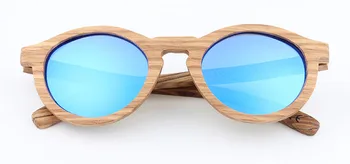 Træ-Solbriller Kvinder Runde Briller Brillerne UV400 Polariseret Blå Sol Briller Retro Lentes de sol Hombre Kvinder Solbriller 2016