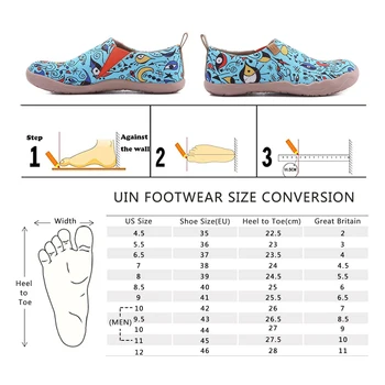 UIN Blue Ocean Design-Malet Lærred Loafers til Kvinde, Slip-on Casual Lejligheder, Udendørs Walking Sneakers til Damer Sko Julegave