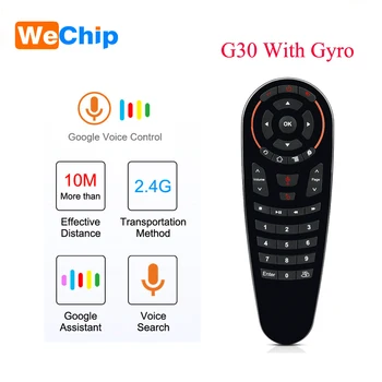 Wechip G30 Stemme Fjernbetjening 2.4 G Wireless Air Mouse Mikrofon Gyroskop IR-Læring til Android tv box HK1 H96 Antal X96 mini