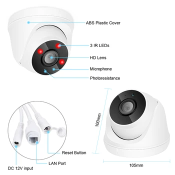 Zoohi Wifi Kamera Overvågning med Kameraer Indendørs 1080P Hjem Kamera HD-To-Vejs Audio-Trådløs Sikkerhed Kamera Onvif Night Vision