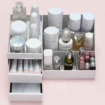 Åndbar Makeup Arrangørerne Stor Kapacitet Kosmetiske Opbevaringsboks Arrangør Desktop Smykker, Neglelak Og Makeup Skuffe Container