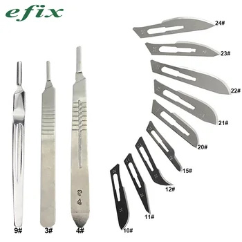 1 Sæt 10 pc-10#-24# Carbon Stål Kirurgisk Skalpel Knive + 1stk 4# Skalpel Håndtag DIY Skærende Værktøj PCB Reparation Kniv