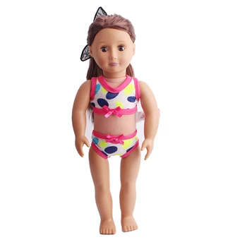 18 Tommer American Doll Piger Trykt Undertøj, Badetøj, der Passer Nyfødt Baby Legetøj Tilbehør Passer 40-43 Cm Dreng Dukker Gave c166