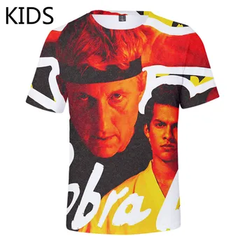2 Til 14-årige Børn T-shirt Hip Hop Harajuku Cobra Kai T-shirt 3D Sommeren Mænd, Kvinder T-Shirt i Åndbar Fritid Sjove Toppe og Tees