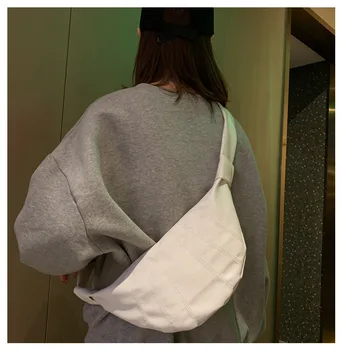 2020 PU læder taske Damer skulder messenger bag Ny trend studerende brystet taske håndtaske Tekstureret