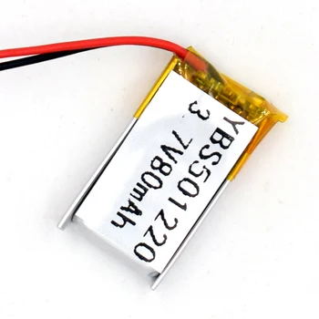 3,7 V 80 mAh Li-Polymer Genopladeligt Batteri, Li Po-ion Li-Po 501220 for GPS, Bluetooth, MP3-MP4 051220