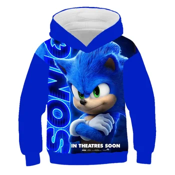 3D-Sonic the Hedgehog Hættetrøjer Børn tøj, efteråret pels Pullover Tegnefilm Sweatshirt Kører Sonic baby boy tøj sudaderas