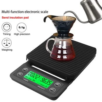 3kg/0,1 g Drypper Kaffe Skala Med Timeren Elektronisk Digital køkkenvægt Høj Præcision LCD-Elektroniske Vægte