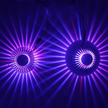 3W Monteret LED-Væg Lys RGB-Effekt Lampe Solsikke Projektion Stråler AC85-265V Fjernbetjening Korridor væglampe