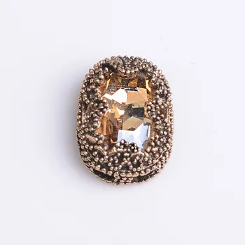 50pc Guld farve Krystal Triangle/Hjerte Form charme klud/bryllup hår Smykker Resultater for DIY Håndlavede Smykker at Gøre