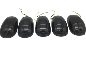 5pcs/sæt Hvid Amber 9-LED Bil Cab Tag markeringslys Til Lastbil SUV, 4x4,LED 12V Sort Røget Linse/Lampe/bil eksterne Led-lys