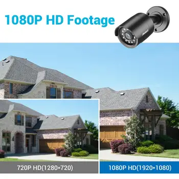 ANNKE 1080P HD-TVI Sikkerhed Kamera 4STK 2MP Bullet Kit Udendørs Vindtæt Boliger 66ft Super Night Vision Smart IR CCTV Kamera