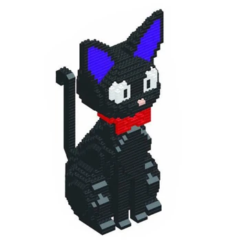Babu Animal Pet Tegneserie Kat JiJi Sort Kat byggesten 3D-Model DIY Diamant Mini-Blokke, Mursten Legetøj til Børn Gave 1780pcs