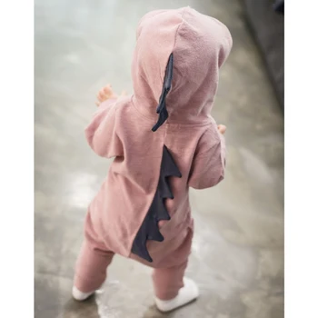 Baby Rompers Foråret Lange Ærmer Nyfødte Dreng Pige Dinosaur Sparkedragt Kostume Playsuit Bomuld Baby Tøj Hætteklædte Søde Tøj