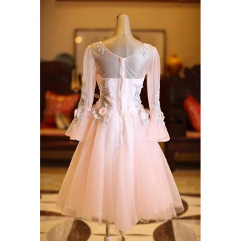 Billige Quinceanera Kjoler Pink langærmet Quinceanera Kjoler Debutante vestido 15 anos Bolden Kjole Sød Prom Dress Kjoler