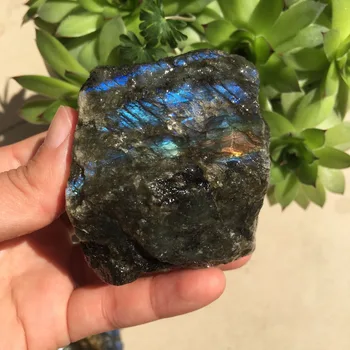 Fantastiske store naturlige labradorit rå ædelsten hård sex moonlight sten helbredende krystaller optisk energi, mineralske rock til hjemmet indretning
