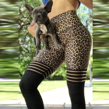 Fitnesscenter leggings kvinder yoga bukser til sport leopard kvinde jogging bukser trænings-og høj talje legging træning for kvindelige sports tights mesh