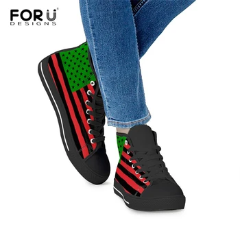 FORUDESIGNS Mænd Lærred Sneakers Elskere Komfortable Sko Amerikanske Pan African UNIA Flag Udskriver Lejligheder, Casual Kvinders Walking Sko