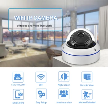 Gadinan H. 265 5MP WiFi Kamera Metal Dome Mini Wireless Sikkerhed Lyd Onvif Udendørs Vandtæt 1080P IP-Kamera Med SD-Kort Slot