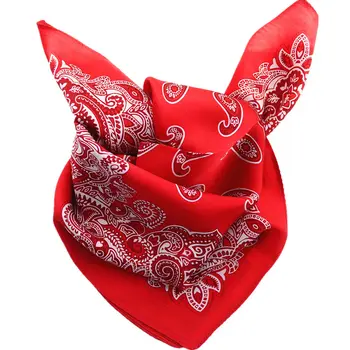 Hip Hop sort rød trykt på naturlig silke tørklæde 51*51cm små firkanter hovedbøjle tørklæde hals wrap gave til pige, dreng, kvinder, mænd