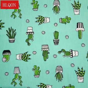 HLQON bomuld trykt Kaktus stof, der anvendes til Quiltning, syning kjole Tekstil kvinder tøj nederdel, sko ved 100x150cm