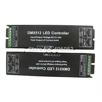 LED RGBW Controller DMX-512 LED Controller Dekoder & Drive 4channels r Input/Output-DC12V-24V DMX Controller til RGBW strip