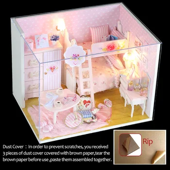 Legetøj til Børn 3D Miniature Dukkehus Møbler Model i Træ dukkehus Miniature DIY Samle Diy Puslespil Fødselsdag Gaver