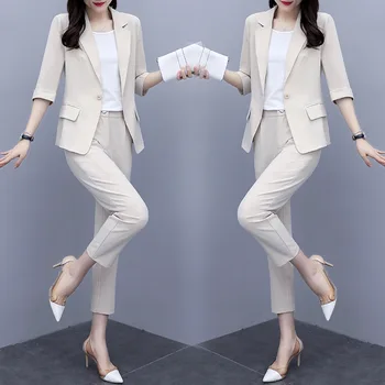 Lille Trop, Kvindelige 2020 Efteråret Nye Koreanske Casual Unge Hepburn Stil, Kort-Højde Professionel Passer Til To-Delt Sæt