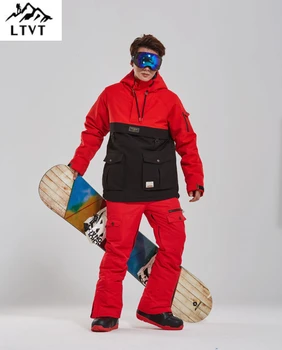 LTVT Snowboard Beklædning, til Mænd, til Kvinder Sne Dragt Farve Matchende Tykkere Quiltet Vandtæt Dobbelt Bord Nye Mandlige Opbevaring af Jakkesæt