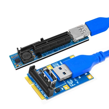 Mini-PCIE-til-PCI-E X4 Slot Riser-Kort Port-Adapter PC Grafikkort Stik med 60CM USB3.0 forlængerkabel PCI Express-Riser