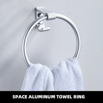 Moderne Design-Håndklæde Ringe Med Krog Håndklædeholder Runde Badeværelse Tilbehør, Hardware, Vægmonteret Håndklæde Rack