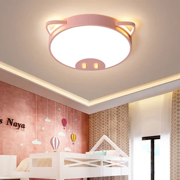 Moderne LED loftslamper med Fjernbetjening Scandinavian Pink Blå Loft Lampe til børneværelset Piger Drenge Barn Soveværelse