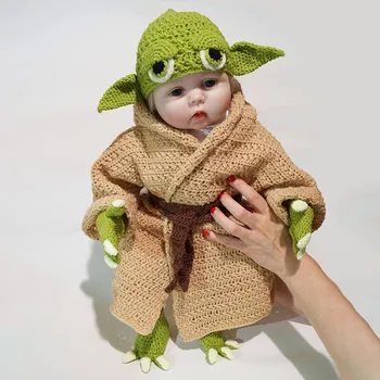 Nye Star Wars Baby Yoda Børn Tøj Sæt Hæklet Yoda Kostume til Nyfødte Baby Yoda Fotografering Rekvisitter Tegnefilm Tøj til Baby