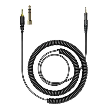 OFC 6,35 mm Udskiftning Foråret Relief Coiled Kabel-forlængerledning For Audio Technica ATH M50x M40X M70X M60X Hovedtelefoner
