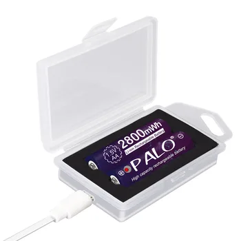 PALO 4stk 2800mWh AA Li-ion-batteri 1,5 V Genopladeligt Batteri + 4stk 1,5 v AAA 900mWh genopladeligt lithium-batteri med 1,5 v usb oplader
