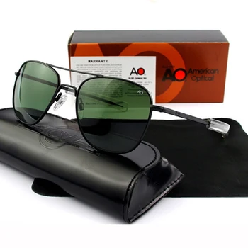 Pilot Solbriller Mænd Top Kvalitet Brand Designer AO Sol Briller 55mm For Mandlige Amerikanske Hær Militære Optisk Glas Linse QF555
