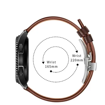 Quick Release Armbånd SmartWatch Tilbehør Sølv Butterfly spænde Læder armbåndsur Rem Band Til Samsung Gear S3 22mm