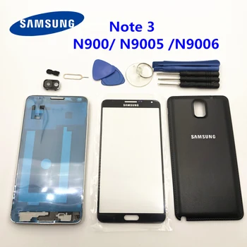 Reservedele til samsung Galaxy Note3 N900V N900 N9005 N9006 boliger sæt Krop sag Note 3 Tilbehør+Værktøjer