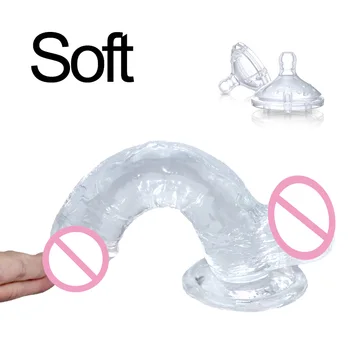 Stor tyk realistisk dildo jelly gummi penis på sugekoppen pik fallos for kvinder kvinder håndsex voksen sex legetøj produkter