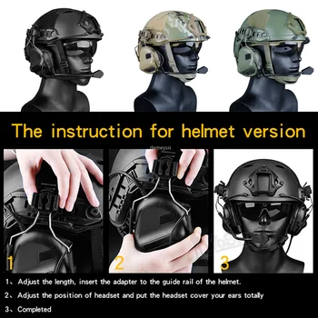Taktisk Airsoft Kommunikation Headset Militære Paintball Headset med Hurtig Hjelm Jernbane-Adapter Army Skyde Krigsspil Hovedtelefon