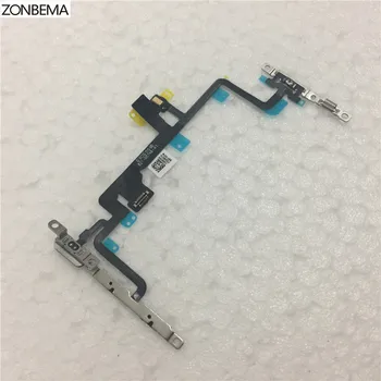ZONBEMA 20pcs Nye Power-kontakten på off Volume Mute Knap, flex Kabel med Metal Beslag Montering Til iPhone 7 7 Plus 4.7