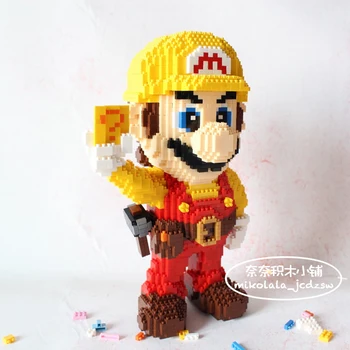 ZRK 7821 Video Spil Super Mario Gul Mario Figur 3D-Model DIY 2550pcs Diamant Mini Bygning Små Blokke, Mursten Toy ingen Box