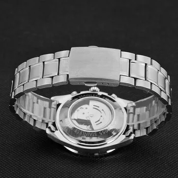 JARAGAR mænds armbåndsur mode innovative design seks-hånd falske tre-øje mænds stål bælte mekanisk ur søm skala mekanisk ur