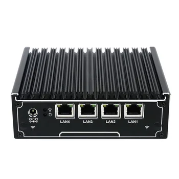 Yanling Atom E3845 Quad Core Mini-PC, Firewall Micro Apparat Med 4x Intel Gigabit Lan Barebone Gateway Router Pfsense Software