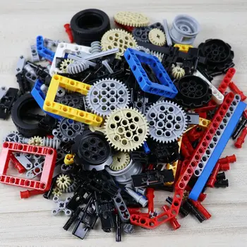 500g Bulk-Technic Dele Stråle Stik Gear Rack Dæk Lastbil Bil, Jeep Tilbehør MM Mursten Kompatibel Med Lego Technic Blokke