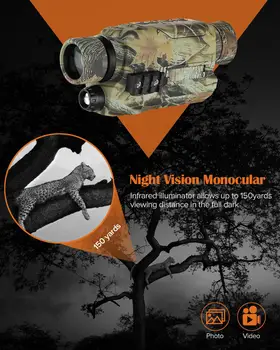 BOBLOV Infrarød Digital Night Vision Monoculars med 16G TF card full dark 5X32 150Y Vifte Jagt Monokulare Night Vision Optik