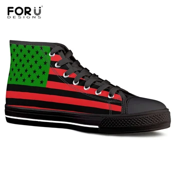 FORUDESIGNS Mænd Lærred Sneakers Elskere Komfortable Sko Amerikanske Pan African UNIA Flag Udskriver Lejligheder, Casual Kvinders Walking Sko