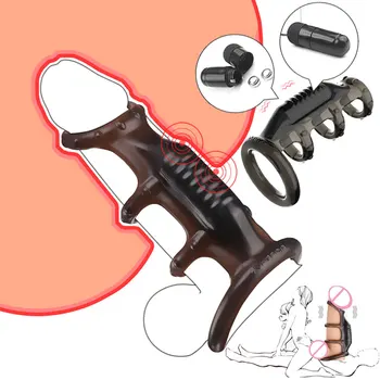 G-Spot Stimulator Bullet Genanvendelige Penis Extender Ærme Forsinke Ejakulation Vibrator Cock Sleeve-Penis Ring Erotisk Legetøj Til Kvinder