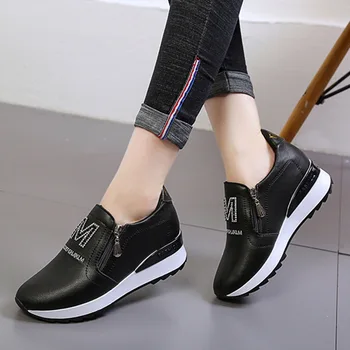 Kvinder Casual Sko Side Zip-Loafers-Platform Sneakers Oxford Sko Kvinde Wedges Sneaker Slip på espadriller shoes mujer 559