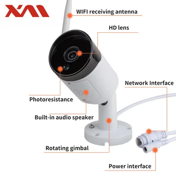 5MP Trådløse overvågningskamera To-Vejs Audio WiFi Kamera Udendørs Motion Detection Sikkerhed Kamera IR nattesyn IP-Kamera